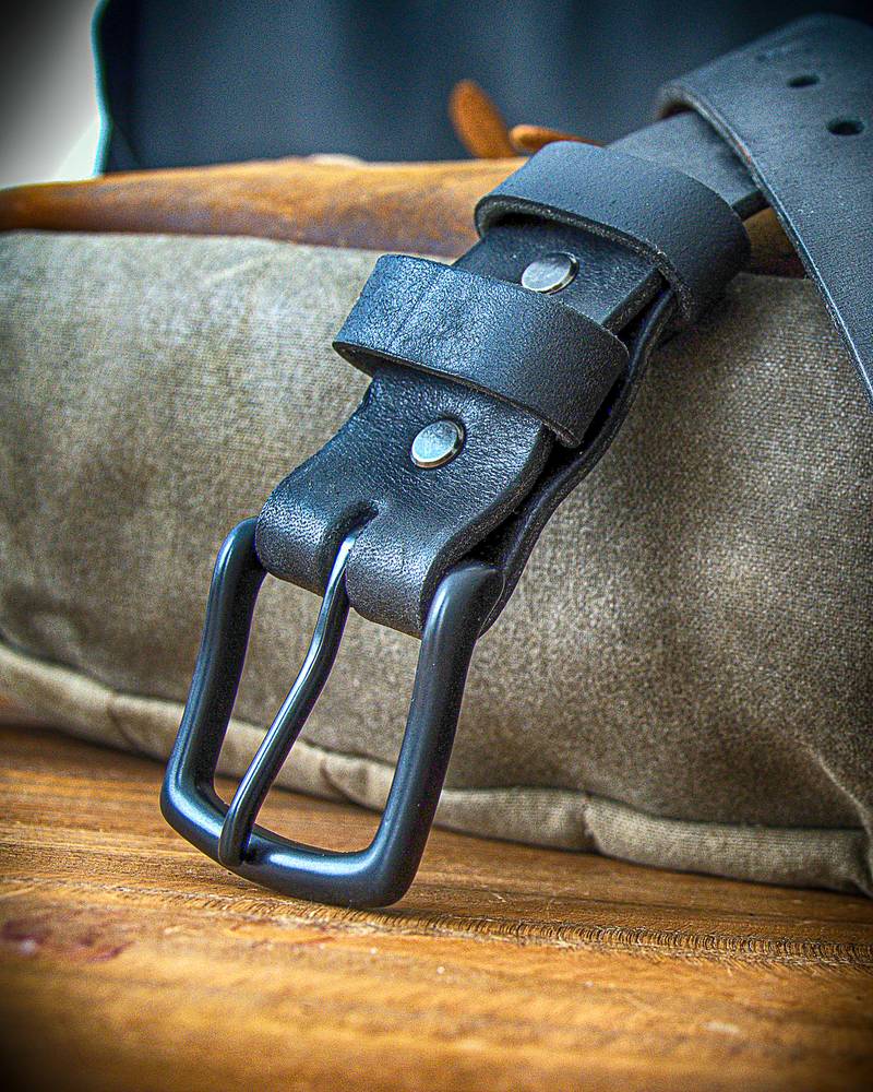 Solid Brass belt buckle 40 mm - Matte Black