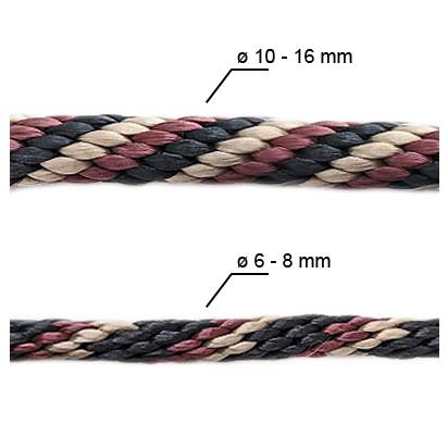 PP Multifilament Solid Braided Rope - Black / Beige / Brown, ø 6 - 16 mm