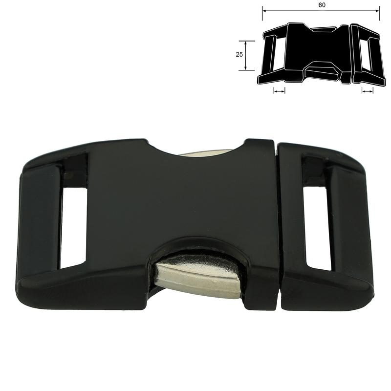 Black Anodized Roller Buckle with Chicago Screws