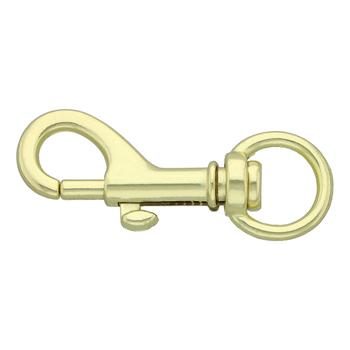 Brass Snap Hook 62 - 67 mm, Round Fixed Eye ø 17 - 22 mm