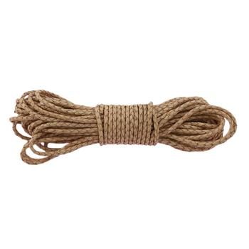 Braided Leather Cord ø 3 - 4 mm, Natural