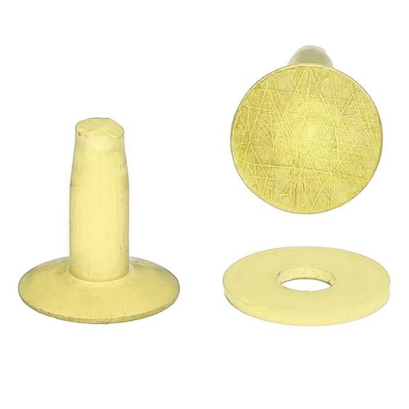 Small Solid Brass Double Cap Rivets pkg of 50