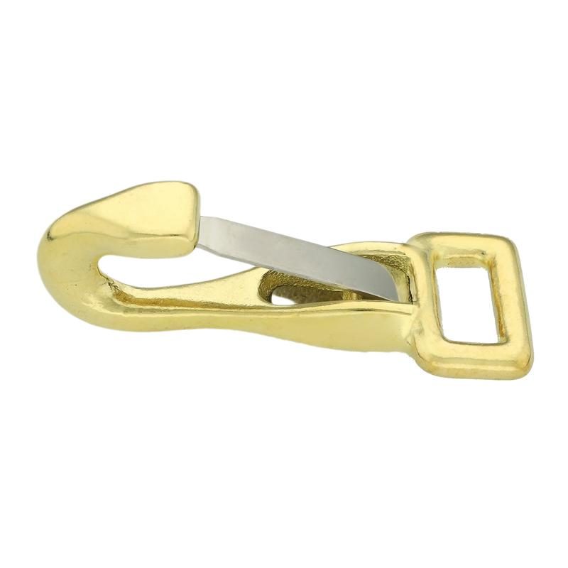Brass Snap Hook 61 - 68 mm, fixed square eye ø 17 - 25 mm