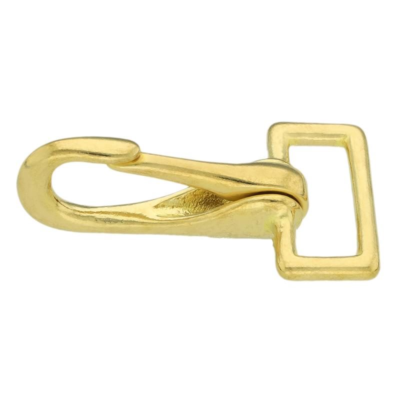 Brass Snap Hook 61 - 68 mm, fixed square eye ø 16 - 30 mm