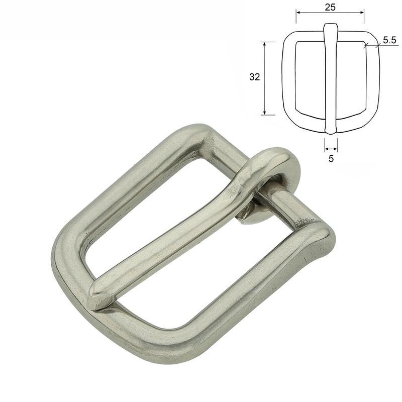 Bridle buckle 10 - 25 mm, Stainless Steel (Aisi 304)