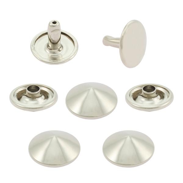 Double Rivet Magnetic Snaps - Nickel Plated