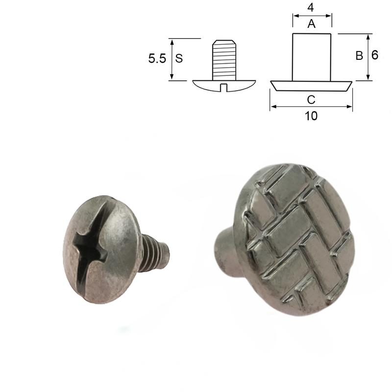 Decorative Chicago screw 6 mm (100 pcs), Black Nickel