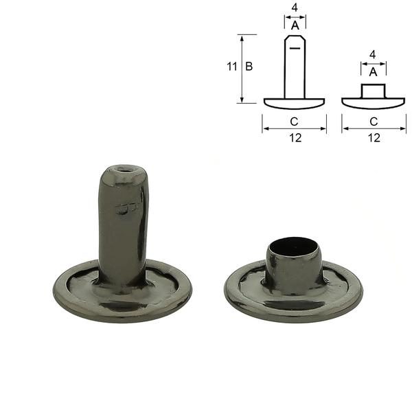 Double Cap Rivet - Gray (1000 pcs)