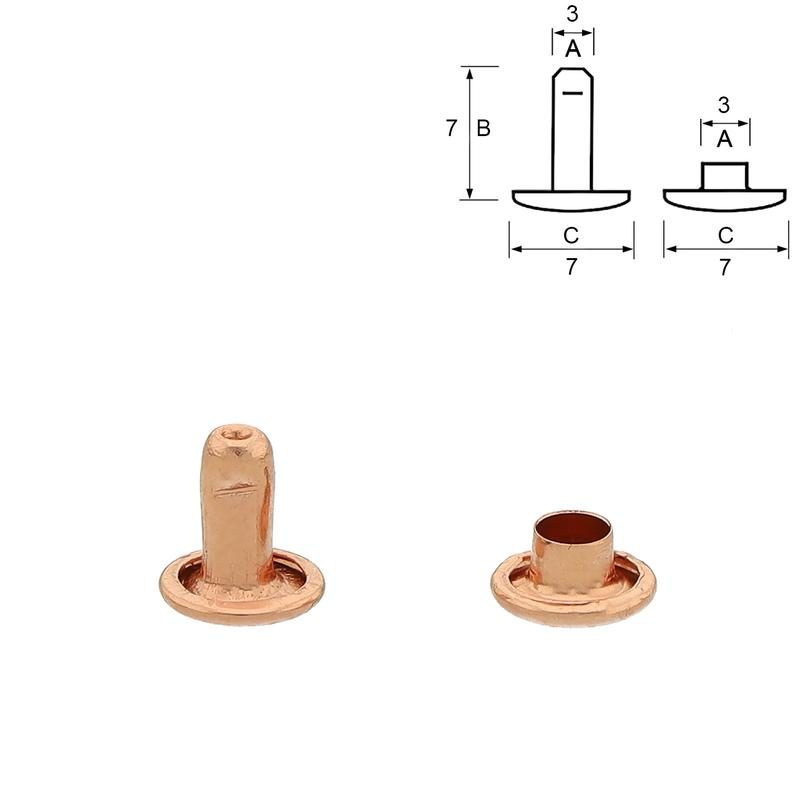 9mm Double Cap Rivets, Rose Gold Rivets, Silver Rivets, Gold Rivets, Metal  Button, Bag Hardware, Double Cap Round Rivets, Pack of 20/50/100 