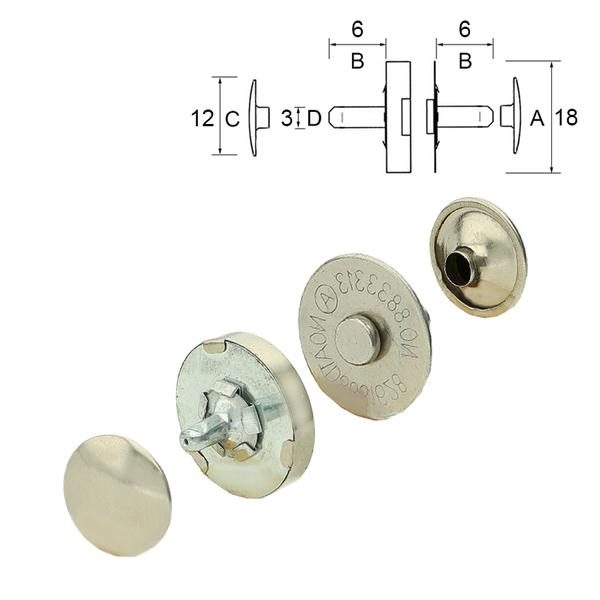 18x4.5mm Double Rivet Magnetic Snaps (50-sets) – richarms