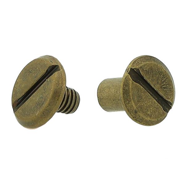 100 sets/bx Details about   5/8 in Antique Brass Aluminum Chicago Screws 