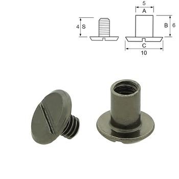 Beidseitig buchschrauben 6 - 8 mm, Schwarzes Nickel