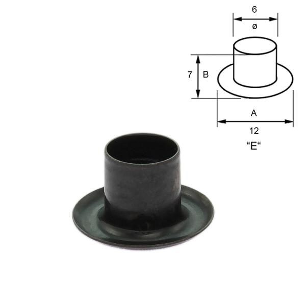 Oeillet ovale (R) 22,5 x 28 x 6,1 mm noir laqué, The Solution Shop