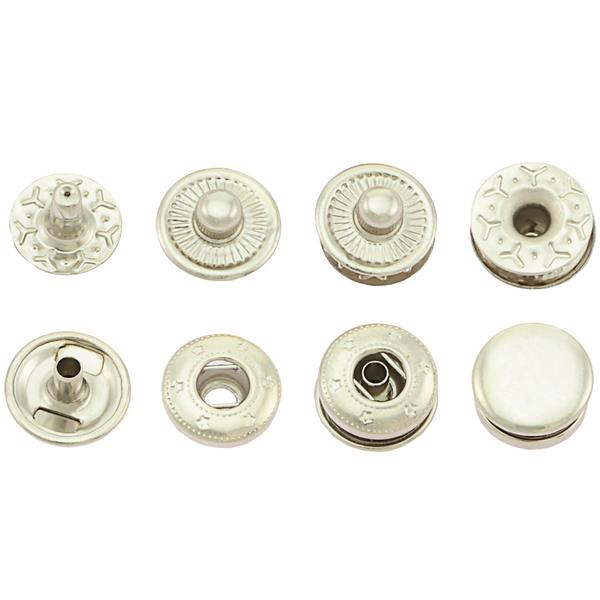 12 Sets Snap for Clothing Snaps Button Snap Fastener Kit Press Studs Snap  Silver