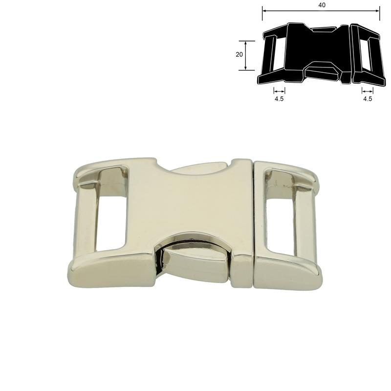 Metal Side Release Buckle 16 - 25 mm, Antique Brass