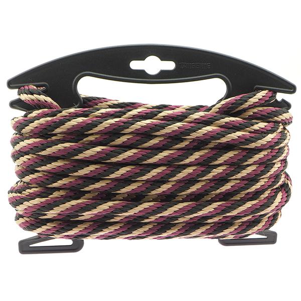 PP Multifilament Solid Braided Rope - Black / Beige / Brown, ø 6