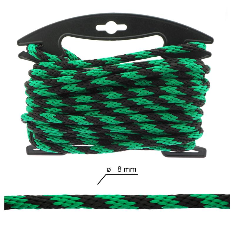 5mm Nylon Braided 50 Foot Black or Green Camping Rope