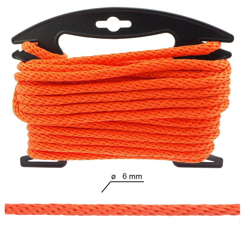 PP Multifilament Solid Braided Rope - Neon Orange, ø 6 - 16 mm