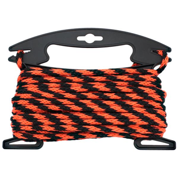 PP Multifilament Solid Braided Rope - Neon Orange / Black, ø 16 mm