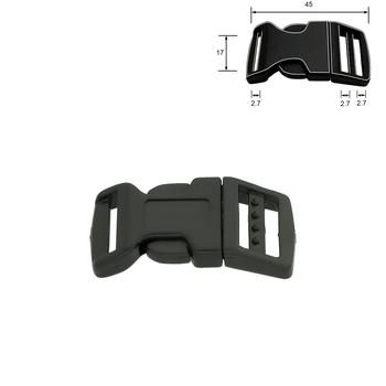 1 Inch Plastic Side Release Buckle Single Adjust Black