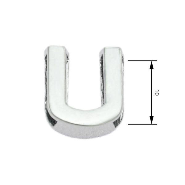 Rhinestone slider letter 10 mm, Chrome Plated