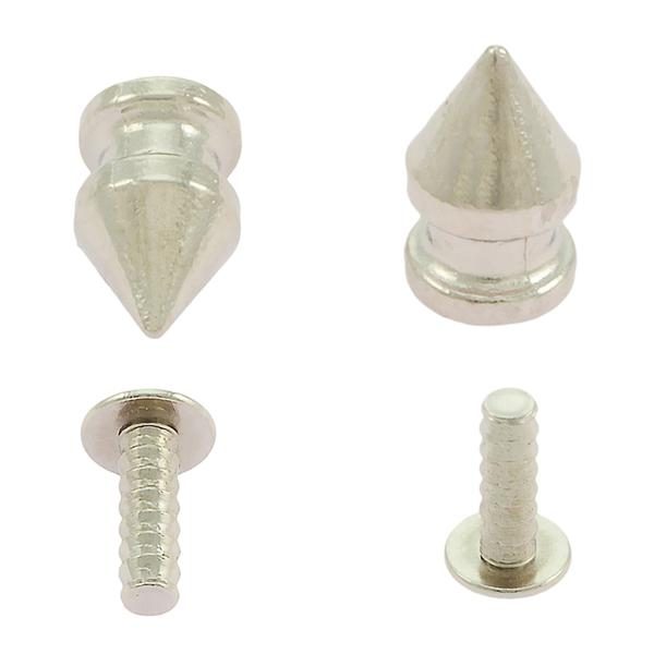 Silver Cone Studs and Spikes Metal Double Cap Rivets Stud Round