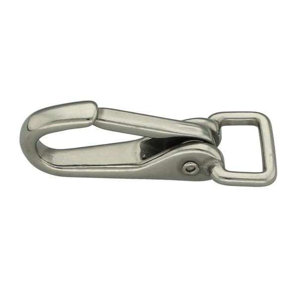 Stainless Steel Snap Hook 51 mm, Square Fixed Swivel ø 13 - 26 mm