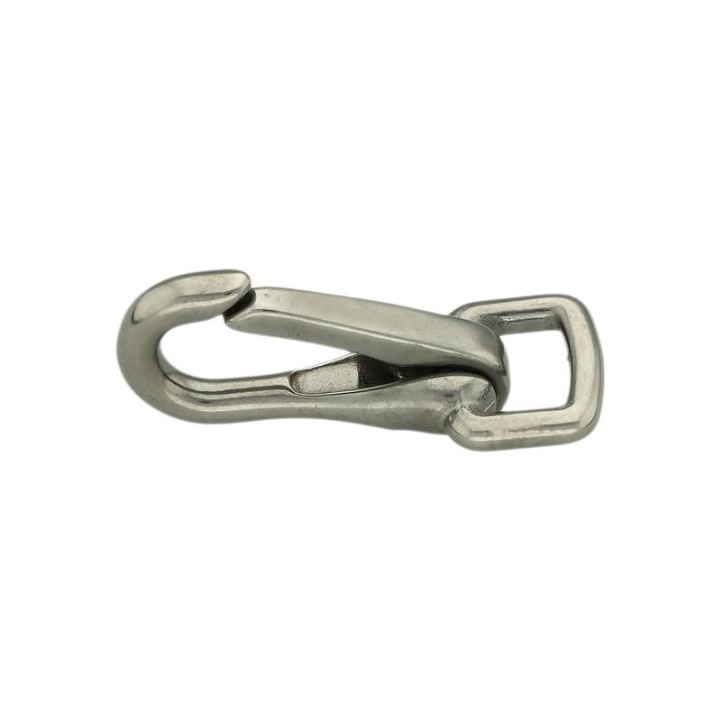 Stainless Steel Snap Hook 51 mm, Square Fixed Swivel ø 13 - 26 mm