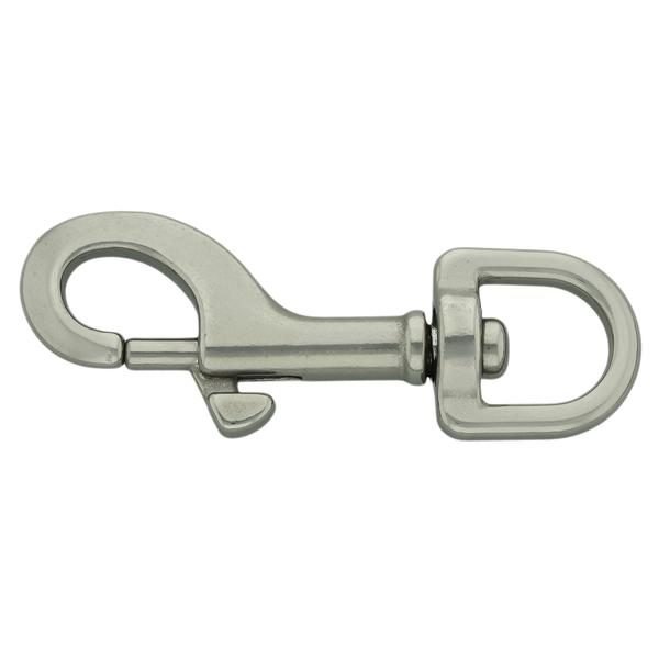 Stainless Steel Snap Hook 66 mm, Round Swivel ø 10 - 13 mm