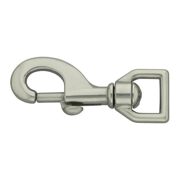 Stainless Steel Snap Hook 78 mm, Square Swivel ø 17 - 25 mm