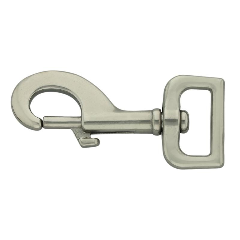 Stainless Steel Snap Hook 82 mm, Square Swivel ø 20 - 25 mm