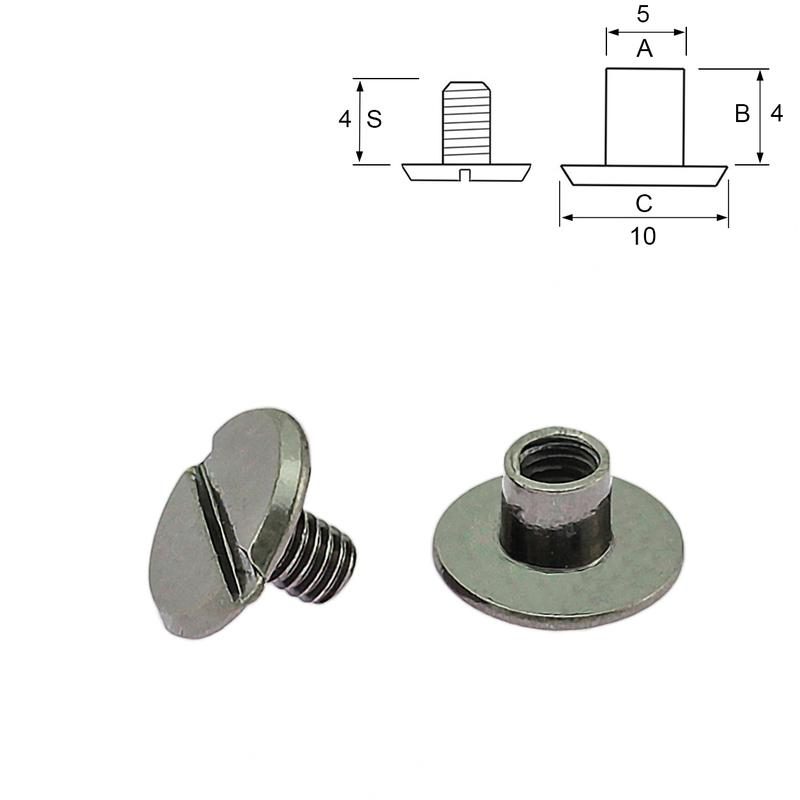 Chicago Screw 5 Mm Pack of 5 Metal Screw Post Two Part Hollow