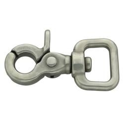 Lanyard Component, 15mm Trigger Snap Nickel Plated Steel Swivel Hook